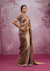 Women's Bronze Threadwork Tissue Saree