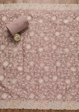 Women's Pink Sequins Organza Unstitched Salwar Suit