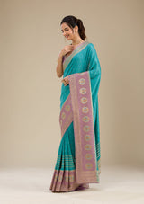 Women's Lavender Zariwork Art Silk Saree