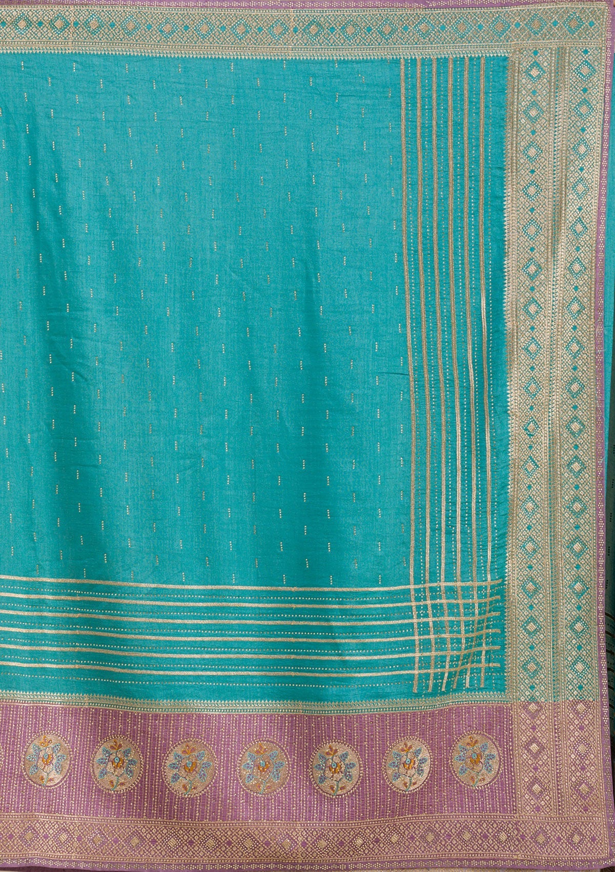 Women's Lavender Zariwork Art Silk Saree