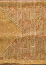 Women's Yellow Sequins Organza Unstitched Salwar Suit