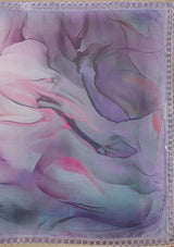 Women's Grey Printed Satin Saree