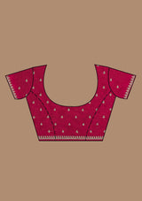 Women's Maroon Zariwork Soft Silk Saree