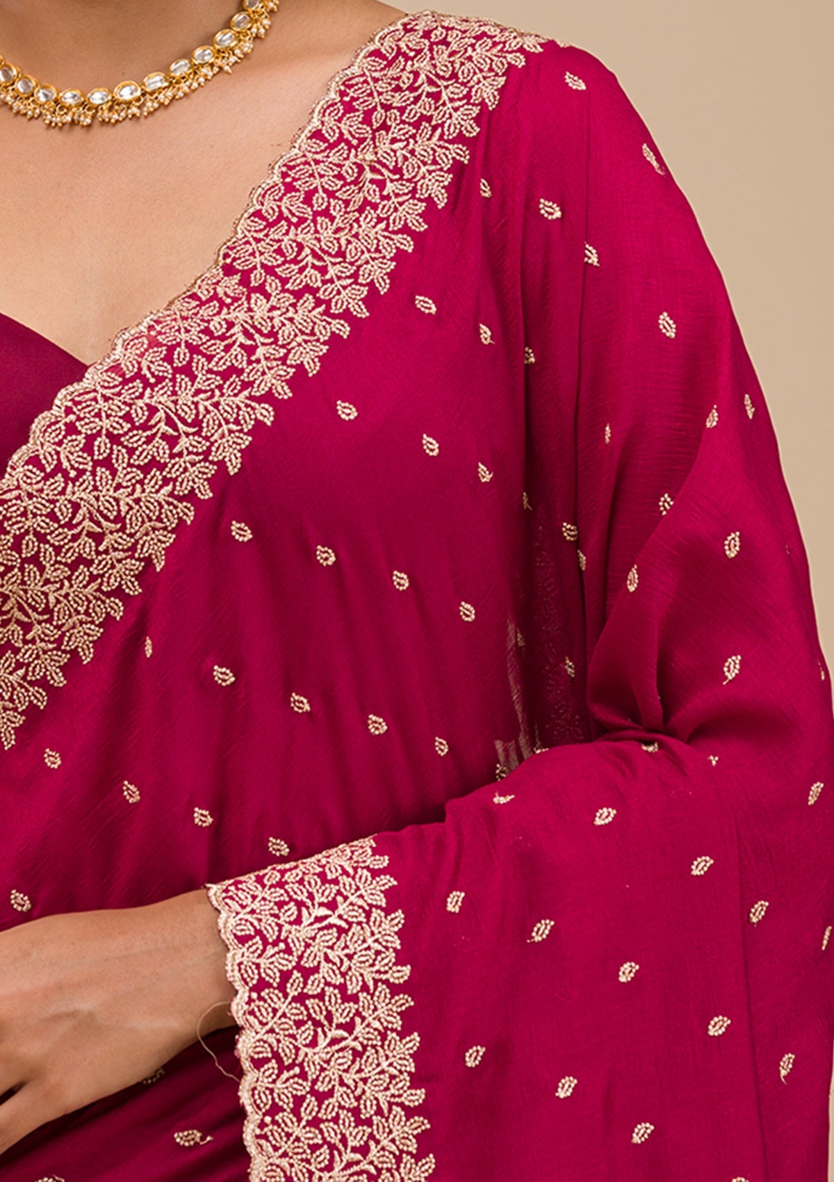 Women's Maroon Zariwork Soft Silk Saree