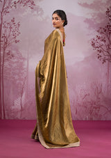 Women's Green Threadwork Tissue Saree