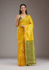 Women's Yellow Zariwork Tissue Saree