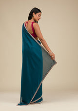 Women's Navy Blue Stonework Art Silk Saree