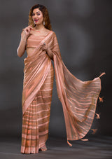 Women's Pink Swarovski Shimmer Georgette Saree