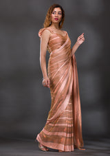 Women's Pink Swarovski Shimmer Georgette Saree