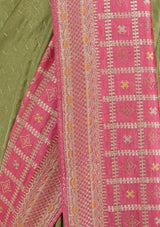 Women's Pink Zariwork Soft Silk Saree