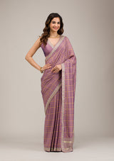 Women's Purple Zariwork Soft Silk Saree