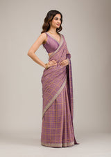 Women's Purple Zariwork Soft Silk Saree