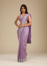 Women's Purple Zariwork Soft Silk Saree