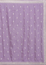 Women's Purple Zariwork Tissue Saree
