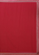 Women's Rani Pink Threadwork Chiffon Saree