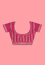 Women's Rani Pink Threadwork Chiffon Saree
