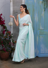 Women's Blue Sequins Georgette Designer Saree