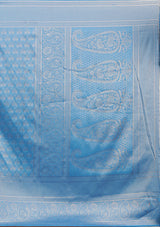 Women's Turquoise Blue Zariwork Art Silk Saree