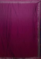 Women's Ombre Wine Stonework Satin Designer Saree