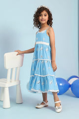 Girls Blue Casual Regular Fit Dress