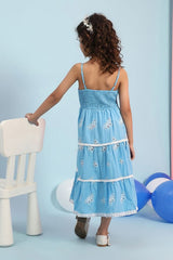 Girls Blue Casual Regular Fit Dress