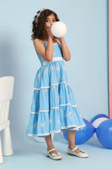 Girls Blue Casual Regular Fit Dress
