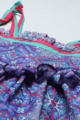Girls Blue Casual Ethnic Motifs Print Dress