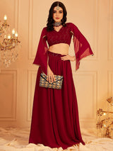 Women's Red Top With Skirt Co-ords