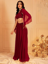 Women's Red Top With Skirt Co-ords