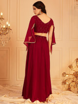 Women's Red Top With Skirt Co-ords