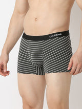 Men's Black Mid-Rise Printed Trunk