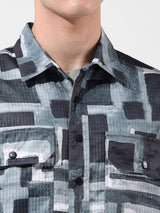 Men's Green Casual Printed Full Sleeves Shirt