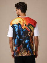 Men's Boxy Batman Printed Round Neck Tshirt