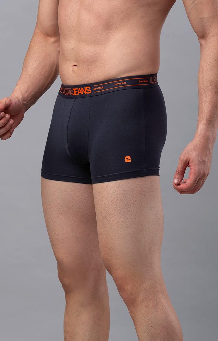 Men's Grey Mid-Rise Solid Trunk