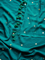 Women's Blue Mul Cotton Saree