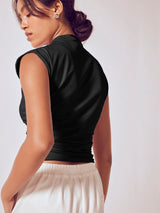 Women's Black High Neck Knit Top