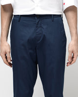 Men's Blue Casual Regular Fit Solid Trouser