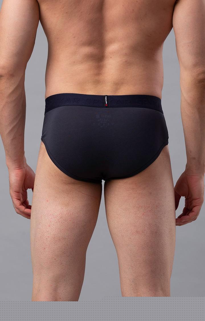 Men's Grey Mid-Rise Solid Brief
