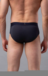 Men's Grey Mid-Rise Solid Brief