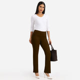 Women's Brown Solid Sports High Rise Trouser