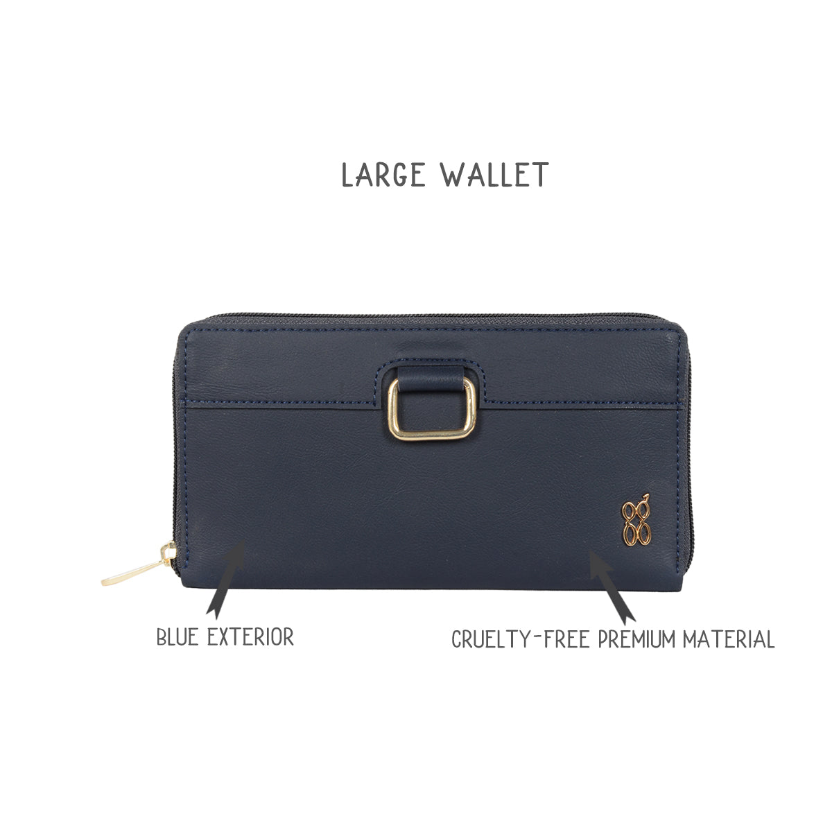 Women's Alyssa Blue Large Ziparound Wallet