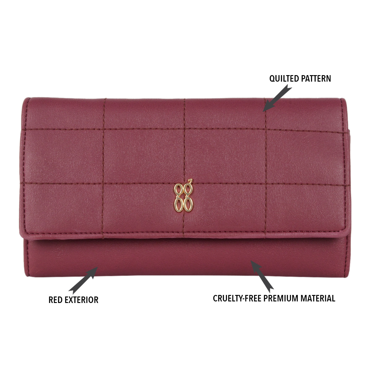 Women's Dragonfruit Red Large 3 Fold Wallet