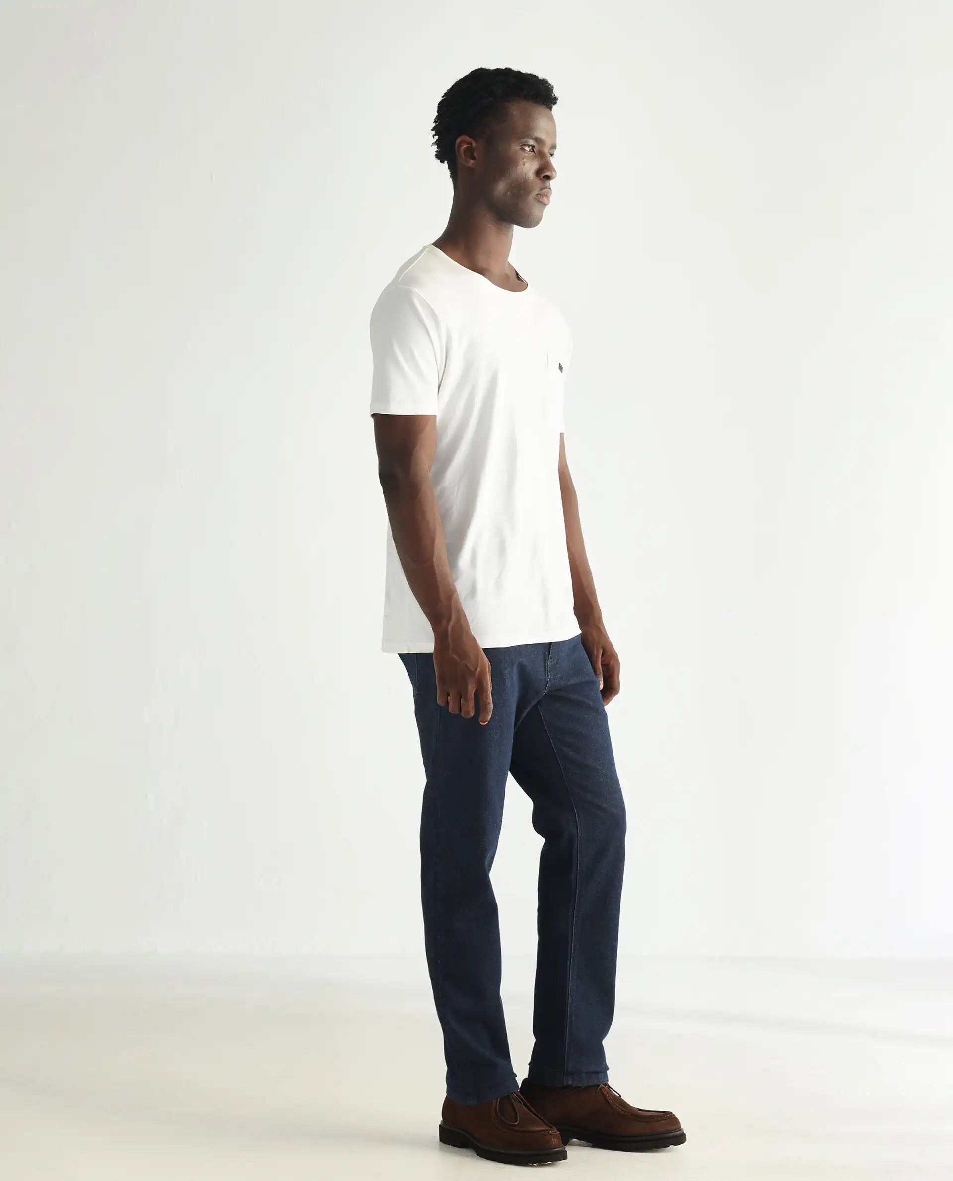 Men's Navy Casual Slim Fit Solid Jeans