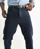 Men's Navy Casual Slim Fit Solid Jeans