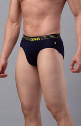 Men's Navy Mid-Rise Solid Brief