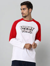 Men's Oversized Looney Tunes Printed Round Neck Tshirt