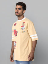 Men's Oversized Tom & Jerry Printed Round Neck Tshirt