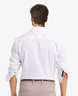 Men's White Casual Regular Fit Solid Full Sleeves Shirt
