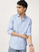 Men's Blue Casual Regular Fit Striped Full Sleeves Shirt