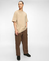 Men's Brown Casual Oversized Fit Solid Half Sleeves Tshirt